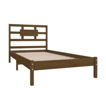 Honey Brown Solid Wood Bed Frame 100x200 cm - Hipomarket