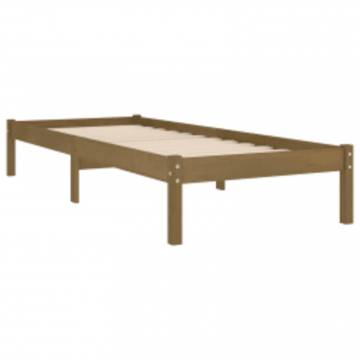 Honey Brown Solid Wood Bed Frame 100x200 cm - Hipomarket