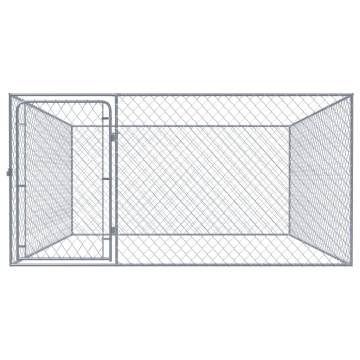 Outdoor Dog Kennel Galvanised Steel 2x2x1 m | HipoMarket