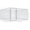 Outdoor Dog Kennel Galvanised Steel 2x2x1 m | HipoMarket