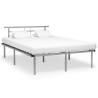 Bed Frame Grey Metal 140x200 cm Colour grey Size 140 x 200 cm 