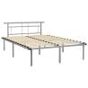 Grey Metal Bed Frame 140x200 cm | Elegant Bedroom Furniture