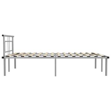 Grey Metal Bed Frame 140x200 cm | Elegant Bedroom Furniture