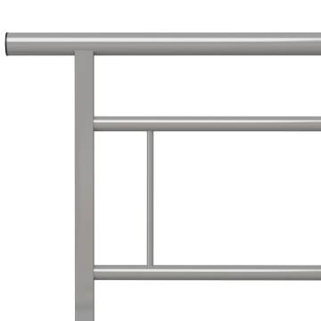 Grey Metal Bed Frame 140x200 cm | Elegant Bedroom Furniture