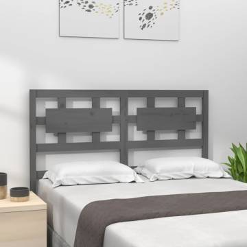 Grey Bed Headboard 125.5x4x100 cm Solid Wood Pine | Hipo Market