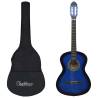 12 Piece Classical Guitar Beginner Set Blue 4/4 39" Colour blue Size 4/4 39" 