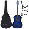 12 Piece Classical Guitar Beginner Set - Blue 39"