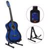 12 Piece Classical Guitar Beginner Set - Blue 39"