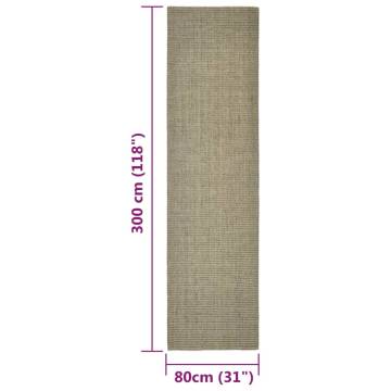 Sisal Rug for Scratching Post Taupe 80x300 cm - Durable & Versatile