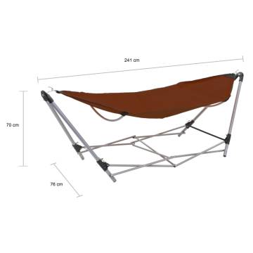 Hammock with Foldable Stand - Relax Anywhere, Brown