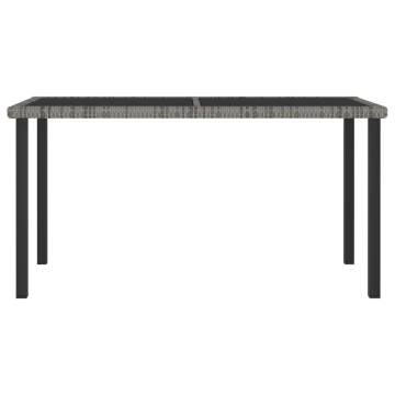 Stylish Garden Dining Table Grey - 140x70 cm Poly Rattan