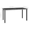 Stylish Garden Dining Table Grey - 140x70 cm Poly Rattan