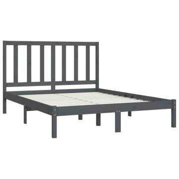 Grey Solid Wood Pine Bed Frame 120x200 cm | HipoMarket