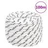 Braided Boat Rope White 14 mm x 100 m - Durable Polyester