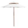 Double Decker Parasol 270x270 cm Wooden Pole Cream White