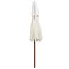 Double Decker Parasol 270x270 cm Wooden Pole Cream White