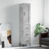 Highboard Concrete Grey 34.5x34x180 cm Engineered Wood Colour concrete grey Quantity in Package 1 Model 3 drawers 