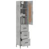 Stylish Highboard in Concrete Grey - 34.5x34x180 cm