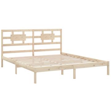 Solid Wood Bed Frame 200x200 cm - Timeless Design | HipoMarket