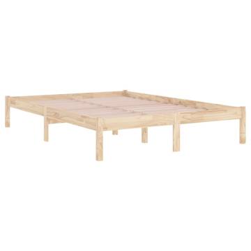 Solid Wood Bed Frame 200x200 cm - Timeless Design | HipoMarket