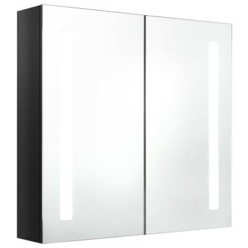 LED Bathroom Mirror Cabinet Shining Black 62x14x60 cm