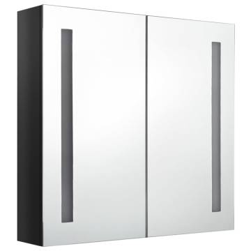 LED Bathroom Mirror Cabinet Shining Black 62x14x60 cm