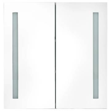 LED Bathroom Mirror Cabinet Shining Black 62x14x60 cm