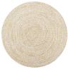 Handmade Rug Jute White and Natural 90 cm Colour white Diameter 90 cm 