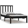 Black Solid Wood Pine Bed Frame 100x200 cm - Hipomarket