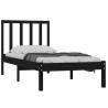 Black Solid Wood Pine Bed Frame 100x200 cm - Hipomarket