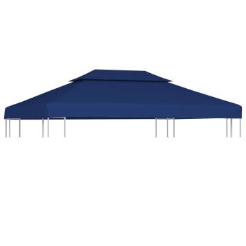 2-Tier Gazebo Top Cover 310 g/m² - 4x3 m Blue | HipoMarket