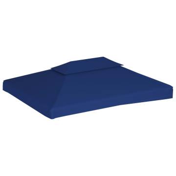 2-Tier Gazebo Top Cover 310 g/m² - 4x3 m Blue | HipoMarket