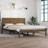 Bed Frame Honey Brown Solid Wood 120x190 cm Small Double Colour honey brown Size 120 x 190 cm 