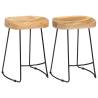 Gavin Bar Stools - 2pcs Solid Mango Wood | Hipomarket UK