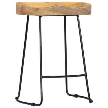 Gavin Bar Stools - 2pcs Solid Mango Wood | Hipomarket UK