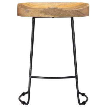 Gavin Bar Stools - 2pcs Solid Mango Wood | Hipomarket UK