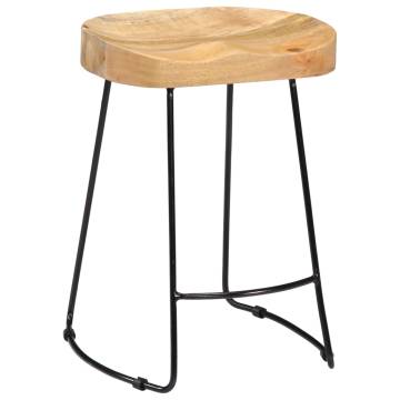 Gavin Bar Stools - 2pcs Solid Mango Wood | Hipomarket UK