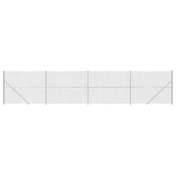 Chain Link Fence with Flange Silver 1.6x10m - Durable & Secure