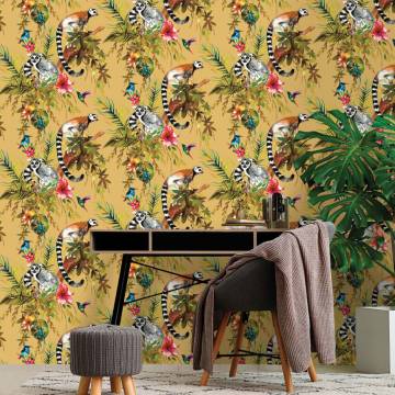 DUTCH WALLCOVERINGS Wallpaper Lemur Ochre - Stylish Redecoration