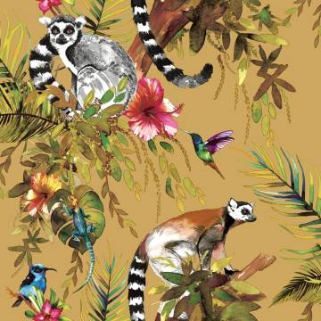 DUTCH WALLCOVERINGS Wallpaper Lemur Ochre - Stylish Redecoration