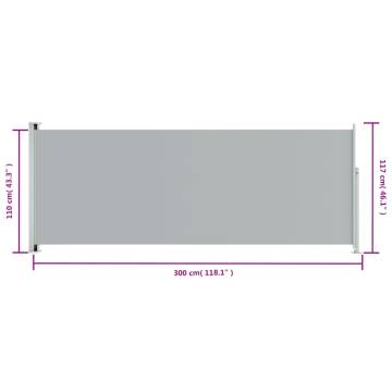 Retractable Side Awning 117x300 cm - Grey | Hipomarket