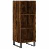 Elegant Highboard in Smoked Oak | 34.5x34x180 cm