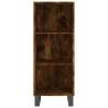 Elegant Highboard in Smoked Oak | 34.5x34x180 cm