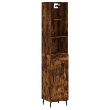 Elegant Smoked Oak Highboard - 34.5x34x180 cm | HipoMarket