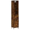 Elegant Smoked Oak Highboard - 34.5x34x180 cm | HipoMarket