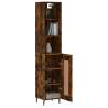 Elegant Smoked Oak Highboard - 34.5x34x180 cm | HipoMarket