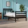 Bed Frame Black Solid Wood 100x200 cm Colour black Size 100 x 200 cm 