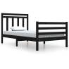 Black Solid Wood Bed Frame 100x200 cm | Classic Design