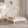 Bed Frame White Solid Wood 100x200 cm Colour white Size 100 x 200 cm 