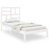 White Solid Wood Bed Frame 100x200 cm - Modern & Sturdy